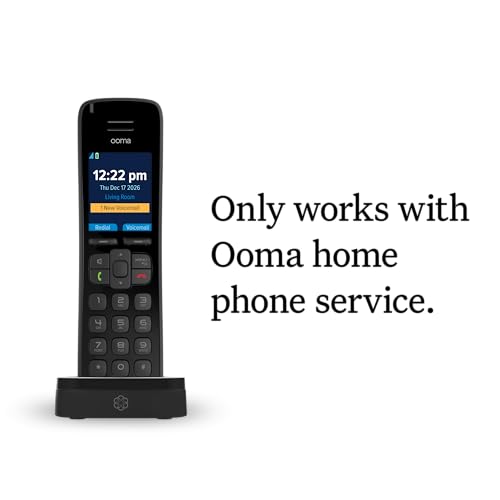 Ooma HD3 Handset Cordless with Caller-ID and HD Voice Quality. Exclusively for Ooma Telo VoIP Home Phone Service