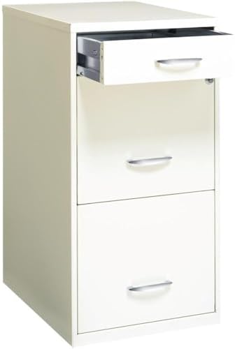 Pemberly Row 3 Drawers 27.32" Vertical Charcoal Metal Filing Cabinet Lockable Pre-Assembled Stationary Letter Size for Home, Office