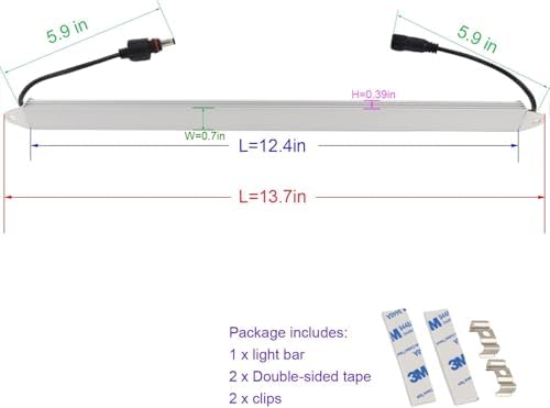 12" Blue 460nm LED Aquarium Fish Tank Light SMD5050 Waterproof IP67 | 18LEDs Aluminum LED Lighting 12V DC Grow Plant Light Bar Marine Reef Aquariums Lighs (No Adapter and Dimmer)