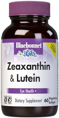Bluebonnet Nutrition Zeaxanthin & Lutein, Eye Health*, Gluten-Free, Dairy-Free, 60 Vegetarian Softgels, 60 Servings | Eye Health; Vegetarian, Gluten-Free, Dairy-Free