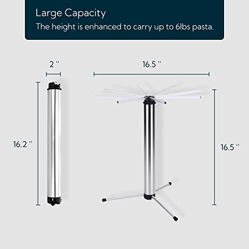 KITCHENDAO Collapsible Pasta Drying Rack, Foldable for Easy Storage, Rotary Arms, Detachable for Easy Cleaning