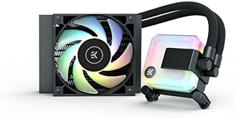 EK AIO 120mm, D-RGB All-in-One CPU Cooler with EK-Vardar High-Performance PMW Fans, Water Cooling Computer Parts, 120mm Fan, Intel 115X/1200/2066