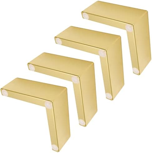 Bitray Metal Sofa Leg 2 Inch Height L Shape Furniture Leg Gold Sofa Legs Table Cabinet Cupboard Couch Leg Furniture Feet Replacement - 4pcs