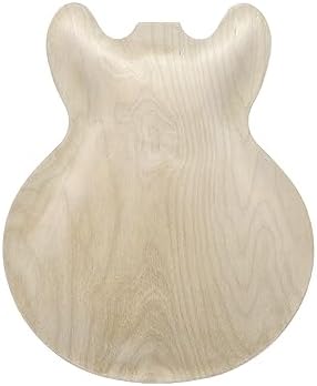 DBL DIY Electric Guitar Kit,Semi-Hollow Body Electric Guitar,with Paulownia Wood Core and Maple Plywood,6 Strings,Build Your Own Guitar