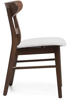 Christopher Knight Home Heather Mid-Century Modern Dining Chairs (Set of 4), Dark Gray and Natural Oak