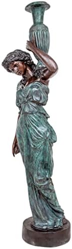 Design Toscano Dione the Divine Greek Water Woman Indoor/Outdoor Garden Statue, Medium, 22 inches tall, Cast Stone Resin, Antique Stone Finish