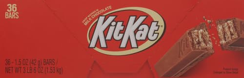 KIT KAT Milk Chocolate Wafer Candy Bars, 1.5 oz, 36 ct | Crisp Wafers Covered in Milk Chocolate, Kosher, Individually Wrapped Chocolate Candy for Lunch Boxes and Sharing, 36 ct