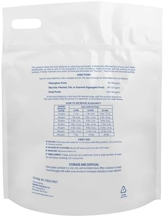 Pool Mate 10-Pounds Premium Alkalinity Increaser for Swimming Pools | 100% Sodium Bicarbonate, Alkalinity Up, Easy To Use, Works Fast, 11 ounces raises alkalinity 10 ppm per 5,000 gallons