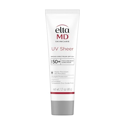 EltaMD UV Sheer Face and Body Sunscreen with Zinc Oxide, SPF 50+, 1.7 oz