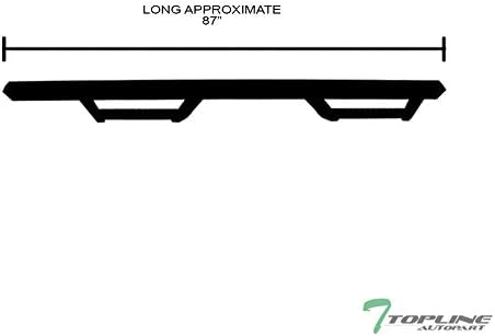 Matte Black Hoop Drop Step Side Nerf Bars Rail Running Boards v2 Compatible with 07-18 Chevy Silverado/GMC Sierra Crew Cab