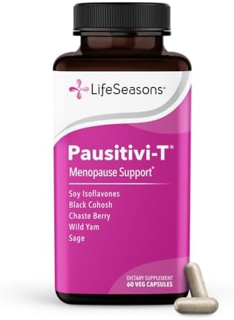 Pausitivi-T - Menopause Support Supplement - Powerful Relief for Hot Flashes, Hormone Imbalance & Night Sweats - Nourishes Tissue - Sage, Chasteberry, Soy Isoflavones & Black Cohosh - 60 Capsules
