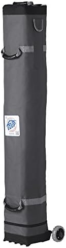 E-Z UP Vantage Instant Shelter Canopy, 10' x 10', Steel Gray Powder-Coated Steel Frame with Wide-Trax Roller Bag & 4 Piece Spike Set, Black