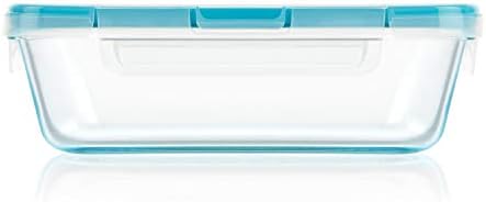 Snapware Snapware 6cup total solution rectangle food storage container glass, 9.3 Ounce (1112403) | Snapware glass container, 6‑cup size, BPA‑free lid, 4 locking tabs, microwave safe, freezer safe, dishwasher safe, 1112403