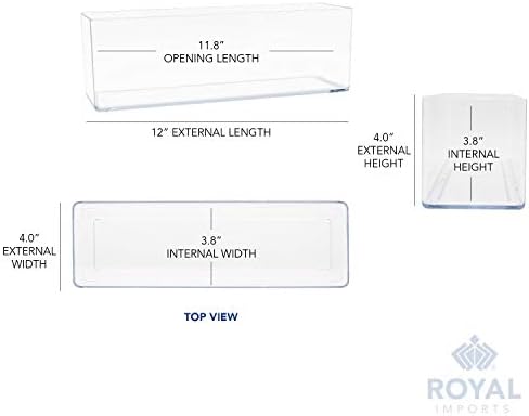 Royal Imports Flower Vase Acrylic Rectangle- Decorative Centerpiece, Succulent Planter Pot for Home or Wedding - Non Breakable Plastic, 4" X12 Low Square - Clear