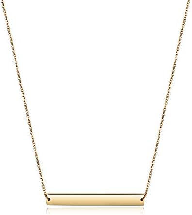 Multi Gold Bar Necklace for Women Vertical/Horizontal Bar Pendant Necklaces with Adjustable Chain Necklace Adult Jewelry