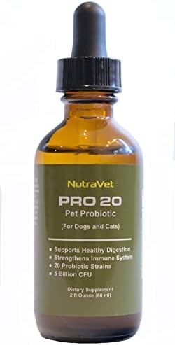Probiotics for Dogs and Cat Probiotics - 120 Servings (1/2ml). 100% Natural Digestive Enzymes for Gas Relief and Healthy Digestion. Prebiotics via