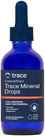 ConcenTrace Trace Mineral Drops, 4 fl oz, 48 Day Supply | Ionic liquid electrolyte concentrate, RO water remineralizer