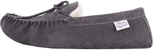SNUGRUGS Men's Alfie Wool Lined Suede Sole Moccasin Slipper