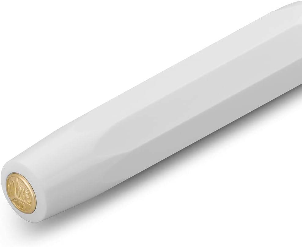 Kaweco CLASSIC SPORT Fountain Pen White with 23 Carat Gold-Plated Steel Nib and Iridium Tip for Ink Cartridges I Sport Fountain Pen 13 cm I Nib: BB (Extra Broad)