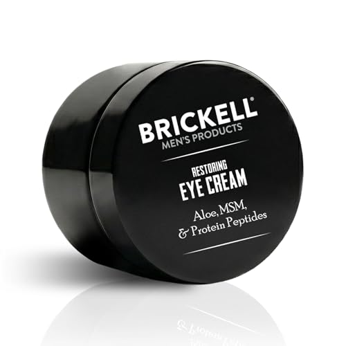 Brickell Men's Restoring Under Eye Cream for Men, Anti Aging Eye Balm To Reduce Puffiness, Wrinkles, Dark Circles, Crows Feet & Eye Bags, Caffeine