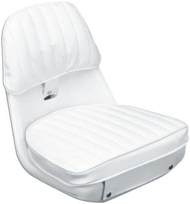 Moeller Heavy Duty Economy Boat Helm Seat, Cushion, and Mounting Plate Set (17.5" x 15.625" x 16.25", White)