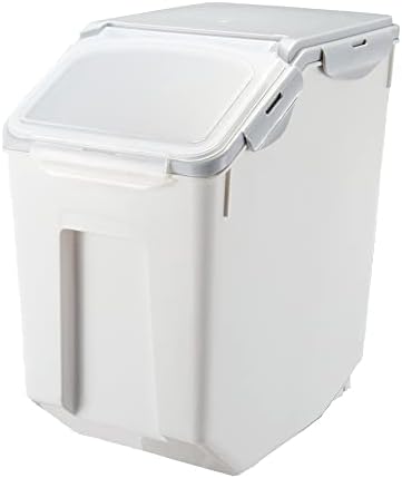 HANAMYA 10 Liter / 20 lbs Rice Storage Container with Measuring Cup, BPA free, For Rice | Grain | Pet Food | Flour, 2 counts, Clear