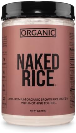 NAKED nutrition Rice - Organic Brown Rice Protein Powder - Vegan Protein Powder - 5Lb Bulk, Gmo Free, Gluten Free & Soy Free. Plant-Based Protein, No Artificial Ingredients - 76 Servings