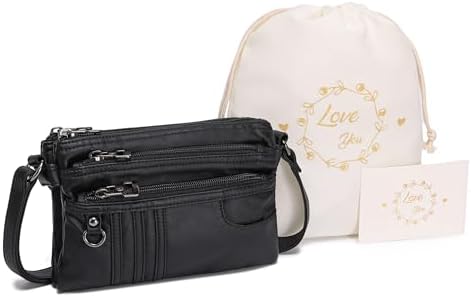 MINICAT Multi Pocket Small Crossbody Purses for Women Everyday Shoulder Bag | Lightweight Organizer, Cross body Bag with Multiple Zipper Pockets, Vegan Leather, Phone Purse for Travel Casual Daily