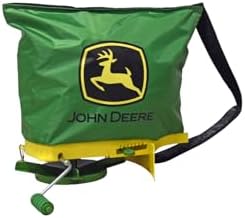 John Deere 25 lb Handheld Bag Seeder Spreader with Waterproof Bag, Enclosed Gears, Adjustable Shoulder Strap, Rear Baffle