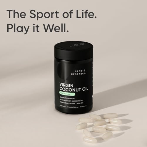 Sports Research® Organic Coconut Oil 3000mg, 120 Softgels | Cold-Pressed