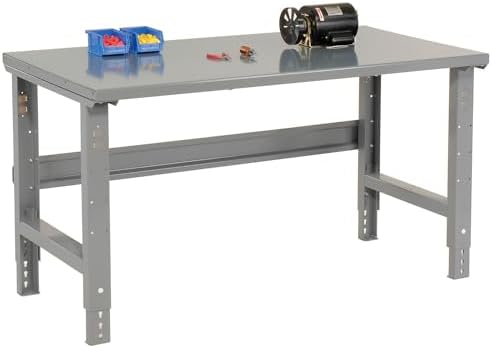 Global Industrial Adjustable Height Workbench C-Channel Leg, 48" W x 30" D