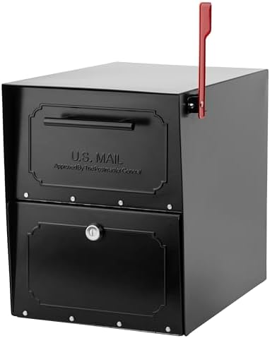 Architectural Mailboxes Oasis TriBolt Locking Post Mount Mailbox, Black