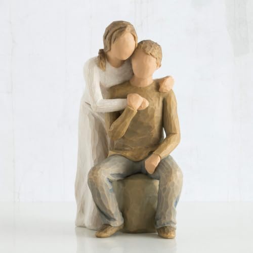 Willow Tree You and Me (Darker Skin), Sculpted Hand-Painted Figure | Cast from a Susan Lordi Original Carving, Expression of Love and Caring, Display on Shelf, Table or Mantel, Fitted Gift Box