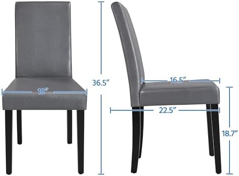 Yaheetech Dining Chairs Set of 8 Upholstered Kitchen Chairs Dark Brown
