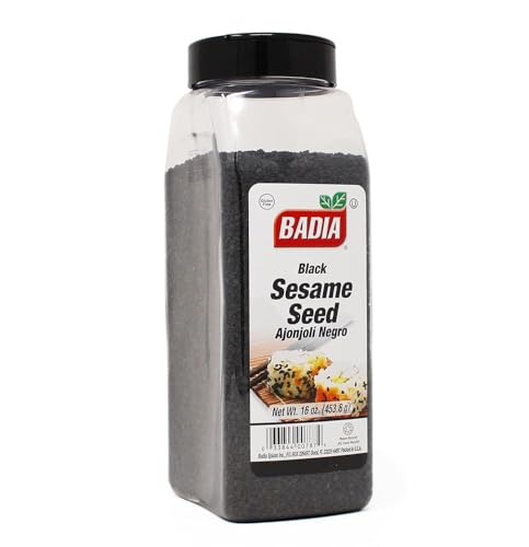 Badia Black Sesame Seed, 16 oz – Whole Black Sesame Seeds for Cooking, Baking & Garnishing – Rich, Nutty & Crunchy Flavor