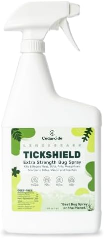 Cedarcide Tickshield with Lemongrass Biting Insect Spray (Pint) Kills and Repels Fleas, Ticks, Ants, Mites, and Mosquitoes