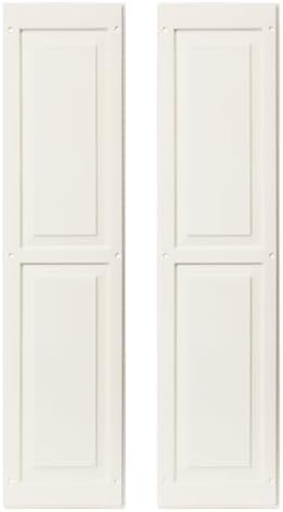9" x 27" Paintable Raised Panel Shed Shutters, 1 Pair | Paintable raised panel non-operable shutter pair for shed, playhouse and coop windows.