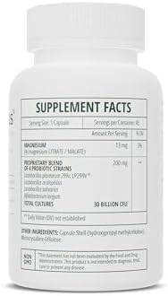 InterPlexus Fortéfy - 4 Elite Strains of Probiotics Providing 30 Billion CFU per Capsule with Magnesium - Gluten Free, Dairy Free