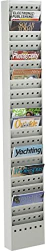 Safco 4321BL Steel Magazine Rack, 11 Pockets - Durable Wall Mounted Black Steel Construction with Optional Base - Perfect Office or School Resource Solution