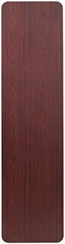 EMMA + OLIVER 6-Foot Mahogany Melamine Laminate Folding Training/Seminar | Table, Event Table