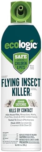 Ecologic Flying Insect Killer, 14 Ounces, Aerosol Formula Made With Cornmint Cinnamon And Clove Oil Kills Houseflies, Mosquitoes, Moths, Fruit Flies