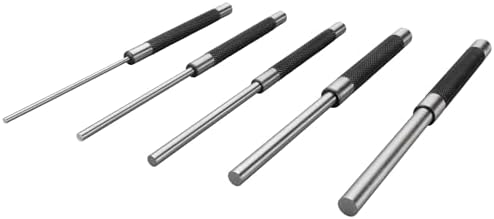 Performance Tool W758 5-Piece 8 in. Long Pin Punch Set | Carbon steel construction with hardened tips. Knurled handles for sure grip. Reaches deeply set pins