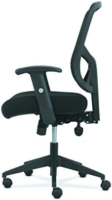 HON Sadie Big and Tall Ergonomic Office Chair, Heavy Duty Desk Chair, Black | Big and tall ergonomic office desk chair for desk work, lumbar support, adjustable arms, mesh comfort, 350 lb capacity