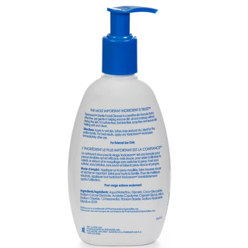 Vanicream Gentle Facial Cleanser for Sensitive Skin, 8 Oz (Pack of 3), Unscented, 24 Fl Oz