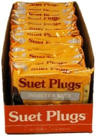 Wildlife Sciences Suet Plugs 48 Pack, Case of 12 Individually Wrapped 12 oz 4 Packs (Peanut Blend)