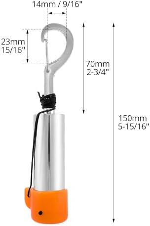 QWORK Scuba Diving Underwater Shaker with Clip, Non-Corrosive Metal Rattle Stick