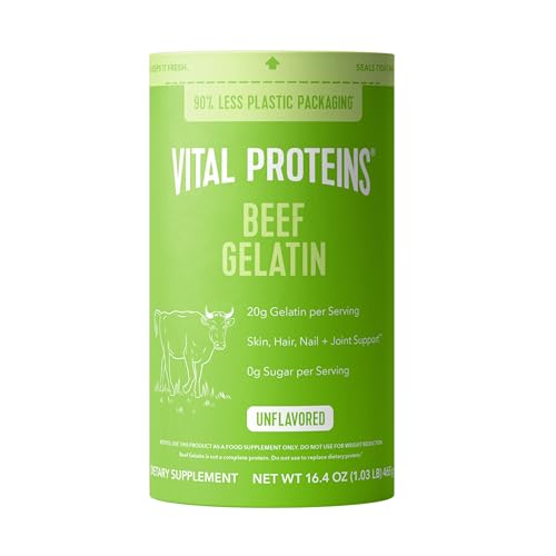 Vital Proteins Beef Gelatin Powder - Grass-Fed 16.4 oz | Grass-Fed Beef Gelatin, Supports Culinary & Baking Applications, Unflavored, 23 Servings