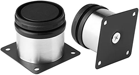 Pack of 4 Furniture Cabinet Adjustable Stainless Steel Round Kitchen Feet，Furniture Leg for DIY Furniture, Sofa Table Cabinets Shelves 50 x 50mm