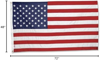 America’s Flag Company - American Flag 5x8 FT – Heavy Duty Nylon Outdoor US Flag – Embroidered Stars, Sewn Stripes, Brass Grommets - Made in USA - by Valley Forge Flag