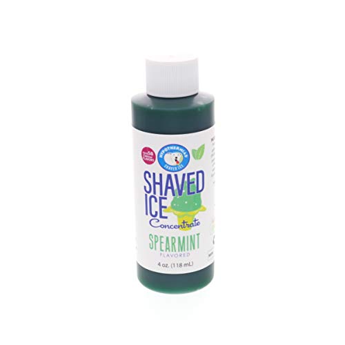 Hypothermias Shaved Ice and Snow Cone Syrup Unsweetened Flavor Concentrate - 4 Fl Oz - Makes 1 Gallon of Ready to Use Syrup - Spearmint - Must Add